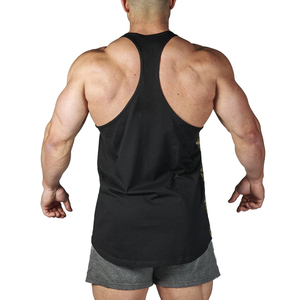 Camiseta sin mangas de gimnasio con logotipo personalizado al por mayor, camiseta sin mangas con tirantes musculares para entrenamiento físico, culturismo para hombres - Product Image 4