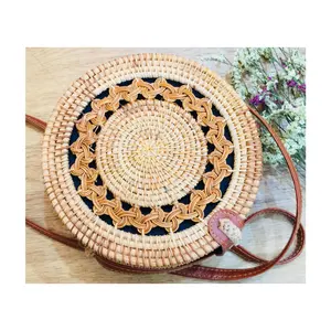 Hot Product 2022 Fashionable Hand-woven Rattan Bag Vintage Rattan Bag Handbag from Viet Nam Best Supplier 99GD