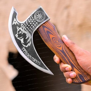 Steel Craft International Handmade 2024 Stainless Steel Viking Pizza Cutter Best Hotel Used Etching Baking Wood <b>Handle</b> Tool - Product Image 5