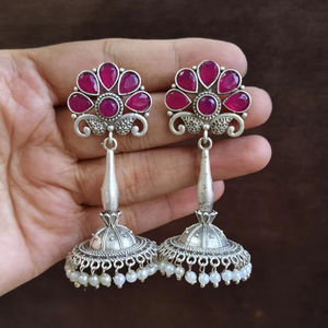 Accesorios al por mayor Monalisa Stone Stud Drop Earring Silver Joyería india de moda Peso ligero Respetuoso con la piel Latón de moda - Product Image 4