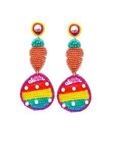 Pendientes colgantes bordados con cuentas de semillas de leopardo hechos a mano de La India, accesorio de moda para fiestas - Product Image 6