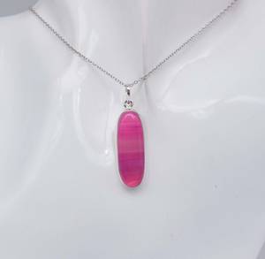 Colgante de Ágata Rosa de Botsuana, Joyería de Plata de Ley Hecha a Mano con Piedras Preciosas, Collar de Piedra Natural, Regalo para Mujer - Product Image 6