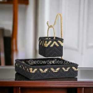 New Style Eco-Friendly Handwoven Cotton Roop Square Shape Countertop <b>Fruit</b> & Vegetable Tray Kitchen Organ <b>for</b> Snack Storage - Product Image 4