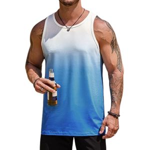 Wholesale Gym Tank Top Men Casual Summer Vest Style Sportswear Lightweight Material Drop Armhole Cut Crew Neck Tank Tops for Men - Product Image 3