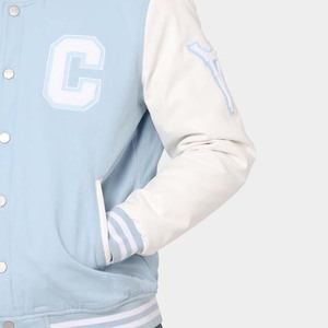 Chaqueta acolchada de baloncesto Unisex de diseño superior, chaquetas de béisbol con cuello con capucha de cuero de lana de calidad superior - Product Image 5