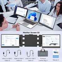 S2 HD 1080P 14 pouces Portable double écrans IPS LCD rétro-éclairé Triple Extender USB/TYPE Port ordinateur portable de jeu Double écran pour PC PS5
