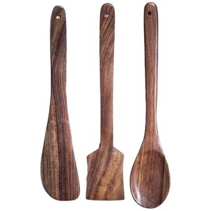 Ustensiles de cuisine de haute qualité avec logo personnalisé Ensemble de cuillères en bois d'acacia et de teck naturel Ensemble d'ustensiles de cuisine en bois spatule - Product Image 4