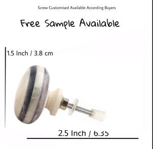 Moderno gris raya resina hueso cuerno latón madera cajón puerta armario perillas Y tirador para armario tocador dormitorio Baño - Product Image 3