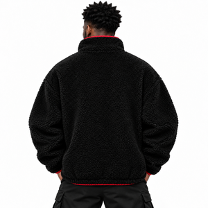 Veste polaire sherpa pour homme de haute qualité, texture douce en polaire, coupe ample et confort durable pour la mode décontractée hivernale - Product Image 3