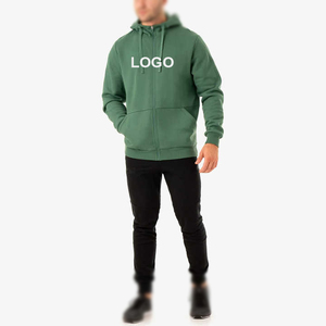 Sudadera con capucha con cremallera Vintage de otoño para hombre, algodón lavado ácido de peso pesado con estampado de hojaldre, sudaderas con capucha con logotipo personalizado - Product Image 5