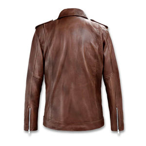 Vestes en cuir avec logo brodé personnalisé Prix de gros Vestes en cuir de haute qualité Nouvelle mode Veste d'hiver en cuir - Product Image 2