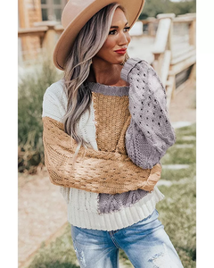 Sweat-shirts surdimensionnés pour femmes avec capuche imprimé sweat à capuche tricoté vintage pour l'automne en gros - Product Image 1