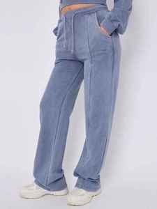 100% algodón lavado ácido cintura alta Jogger chándal talla grande peso medio ecológico transpirable gimnasio conjuntos logotipo frontal - Product Image 5