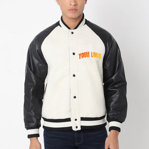 Chaqueta universitaria de estilo universitario para hombre de alta calidad, bombardero de algodón 100% con mangas de cuero, estilo Letterman para invierno - Product Image 1