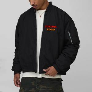 Veste bomber en satin pour homme de haute qualité OEM, veste décontractée grande taille, coupe-vent, couleur unie, teinte unie, veste universitaire - Product Image 1