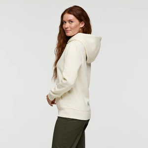 Sudadera crema minimalista con capucha de algodón pesado, bolsillo de canguro, uso diario informal, perfecto para descansar - Product Image 4