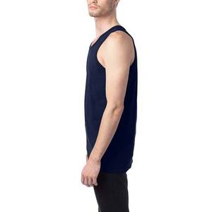 Navy <b>Blue</b> Color OEM Custom Men's Clothing Plus Size Tank <b>Tops</b> Gym Fitness Cotton Breathable High Street Style Men's Tank <b>Tops</b> - Product Image 2