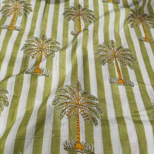 Organic Carded Lightweight Block Printed Cambric Fabric Custom Indian Handmade Cotton Activewear Running Dress Curtain Shirt - Product Image 2