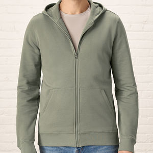 Sweat à capuche zippé en molleton biologique, sweat-shirt à fermeture éclair intégrale pour homme, sweat-shirt en coton pur, veste à capuche pour homme, sweat-shirt à capuche personnalisé - Product Image 5