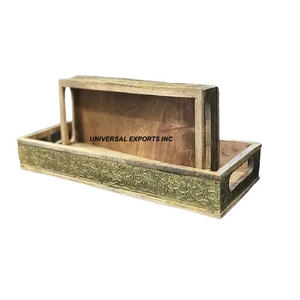 Plateau de service en bois de haute qualité taille personnalisée plateau de chocolat fait main classique élégant nouveau plateau de chocolat en bois - Product Image 3