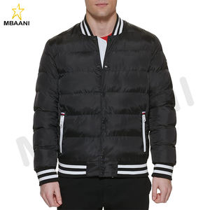 Blouson Bomber matelassé pour homme avec poignets en tricot côtelé doux et fermeture éclair - Product Image 1