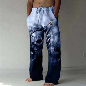 <b>Men's</b> Polyester Drawstring Breathable Pant Skull <b>Tie</b> Dye Gothic Punk Streetwear Straight Tracksuit for <b>Men</b> Pockets - Product Image 2