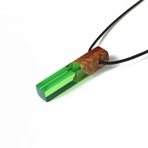 Collar con colgante de barra de resina de madera artesanal único de buena calidad para hombres y mujeres regalo elegante para volver a la escuela y regalos - Product Image 2
