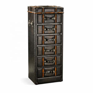Gabinete Metálico Industrial Estilo Steampunk |   Unidad de Almacenamiento Vintage con Múltiples Cajones |   Mueble Alto para Sala de Estar con Diseño de Boticario - Product Image 1