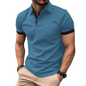 polo t-<b>shirt</b> Men's Cross border new men's casual solid color pullover short sleeved seasonal <b>shirt</b> for men - Product Image 4