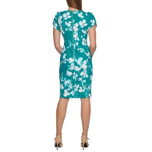 Abito a tubino Calvin Klein da donna, verde, taglia 4 Petite, comodo, stampato, con maniche a tulipano, ideale per l'ufficio, per la primavera - Product Image 2