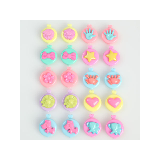 Adorable CUTE Hair Accessories For Girls Adorable Sunflower Circle and Ribbon Plastic Hair Barrettes With Self Hinge Design