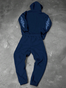 Ensemble de survêtement unisexe avec impression de logo personnalisé, jogging double piste, sweat-shirt à capuche - Product Image 2