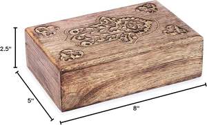 Customizable Compact Wooden Jewelry <b>Box</b> with Inner Storage Sections for Dressing Table and <b>Wardrobe</b> Use at Wholesale Price India - Product Image 5