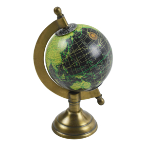 Globe antique avec base en cuivre, globe design, décoration de bureau et de table - Product Image 4