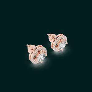 Bespoke 18K Cubic Zirconia Earring Series Showcasing Lavish Rose Gold Radiant Yellow Gold <b>Crisp</b> White Gold & Noble Silver - Product Image 1