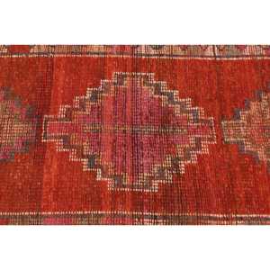 พรมวินเทจขนาด 2.8x12.1 ฟุต สีน้ำตาลแดงลายพรางแบบตุรกี ทำจากขนสัตว์ - Product Image 5