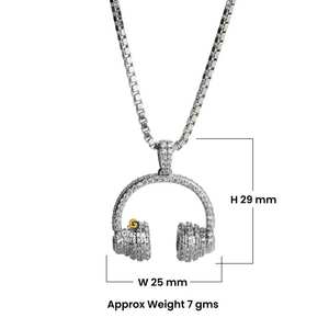 Colgante de hip hop para auriculares de moda tachonado en plata de ley 925 con diamantes redondos de moissanita de corte brillante - Product Image 4