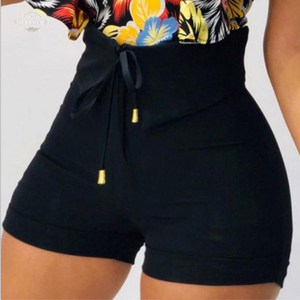 Pantalones cortos deportivos de dos capas para mujer, pantalones cortos de cintura alta para gimnasio, pantalones cortos de Yoga para correr, gimnasio, entrenamiento, pantalones cortos de motorista con bolsillos laterales - Product Image 2