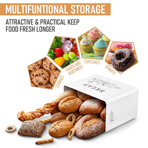 Large White Bread <b>Box</b> <b>for</b> Kitchen Countertop, Bread Storage Container, Breadbox, Bread Container, Bread Keeper, Bread Holder - Product Image 2