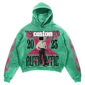 Ensemble de survêtement Jogger à imprimé graphique personnalisé de qualité supérieure en gros, broderie délavée, patch, survêtement délavé à l'acide - Product Image 5