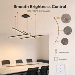 Modern Iron Tricolor Dimmable Remote Pendant <b>Light</b> For <b>Dining</b> Room Kitchen Island Restaurant And Commercial Studio - Product Image 4