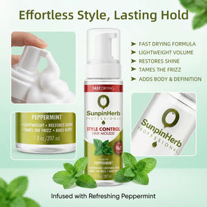 Mousse coiffante à l'huile d'olive et à la menthe poivrée à séchage rapide pour la définition des boucles, le contrôle des frisottis et la gestion de la forme - Product Image 4