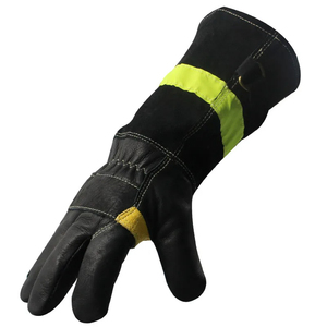 Nouveaux gants de lutte contre l'incendie de sécurité industrielle en cuir fendu gants de protection antidérapants gants de soudage en cuir épais - Product Image 5