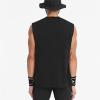 Camiseta sin mangas extragrande transpirable para hombre, de poliéster/algodón, tejido elástico, estilo urbano para gimnasio