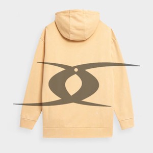 Sudadera con capucha térmica de algodón 100% Vintage para hombres 400 GSM peso pesado desgastado negro ácido lavado estampado sólido estilo pulóver para - Product Image 2