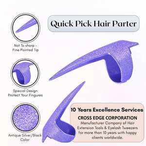 Outil de séparation des cheveux pour le doigt du pouce, pour sélectionner les cheveux, faire des tresses, des boucles, des coiffures et une installation facile, en acier inoxydable - Product Image 3