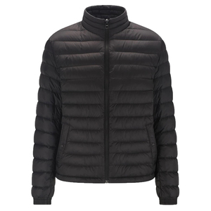 Vestes pour hommes matelassées de couleur noire unie très vendues Vestes rembourrées de grande taille en tissu respirant avec logo personnalisé pour hommes - Product Image 1