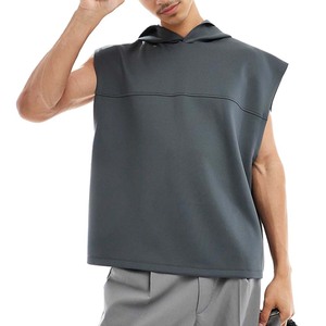 Customized <b>Sleeveless</b> <b>Hoodies</b> Blank <b>Sleeveless</b> Gym Hoodie Oversized High Quality <b>Hoodies</b> - Product Image 2