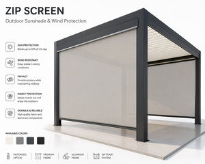 Pérgola Moderna de Aluminio con Recubrimiento en Polvo Blanco, Estructura Rectangular para Patio Trasero con Iluminación LED y Techo de Madera - Product Image 5