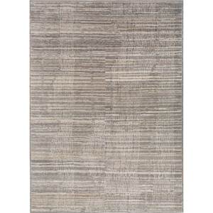 Alfombra de Lana Anudada a Mano Color Beige Marrón Manifest Re-1507 (Cs-01) - Alfombra Rectangular Abstracta a Rayas para Pasillo, Sala de Estar o Habitación Estilo Afgano - Product Image 1